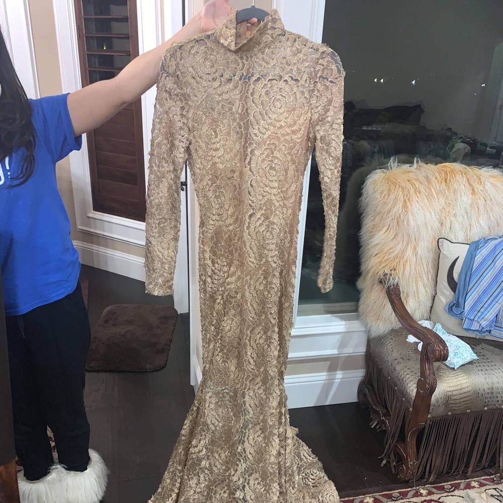 Michael Costello gold dress